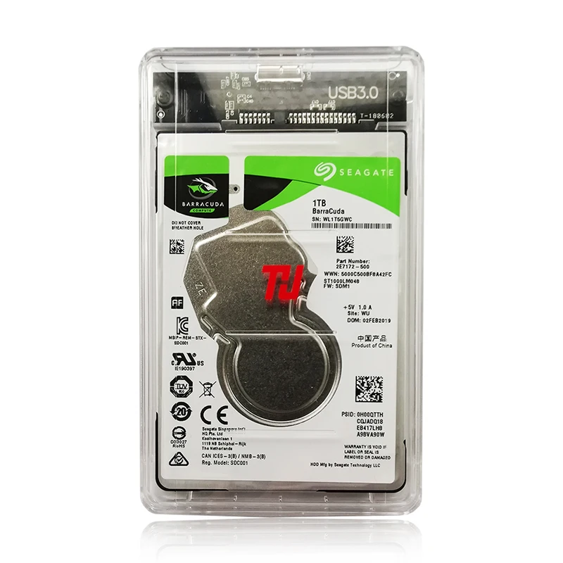 THU 2 5 дюйма 2139U3 прозрачный USB3.0 HDD чехол с поддержкой ТБ жесткого диска|Корпус