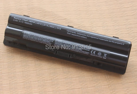 Аккумулятор для ноутбука Dell XPS L401x 7800 мАч 9 ячеек L501x L502x L701x L702x L721x J70W7 JWPHF R795X WHXY3