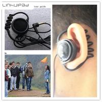 linhuipad 100 pack mono hook earphone tour guide system earpiece headsets soft rubber hook earpiece