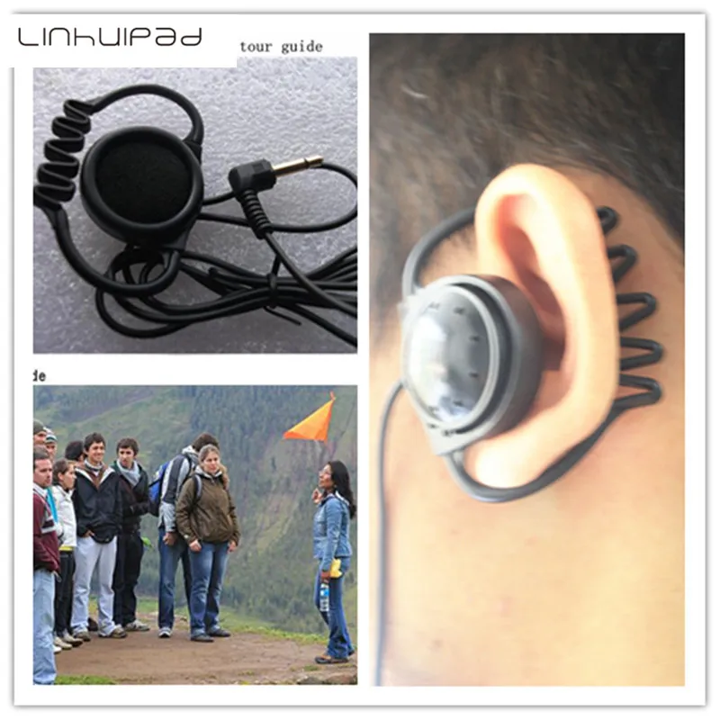 Linhuipad 100 pack mono Hook Наушники Tour guide system телефонные наушники soft rubber hook earpiece|hook earphone|tour