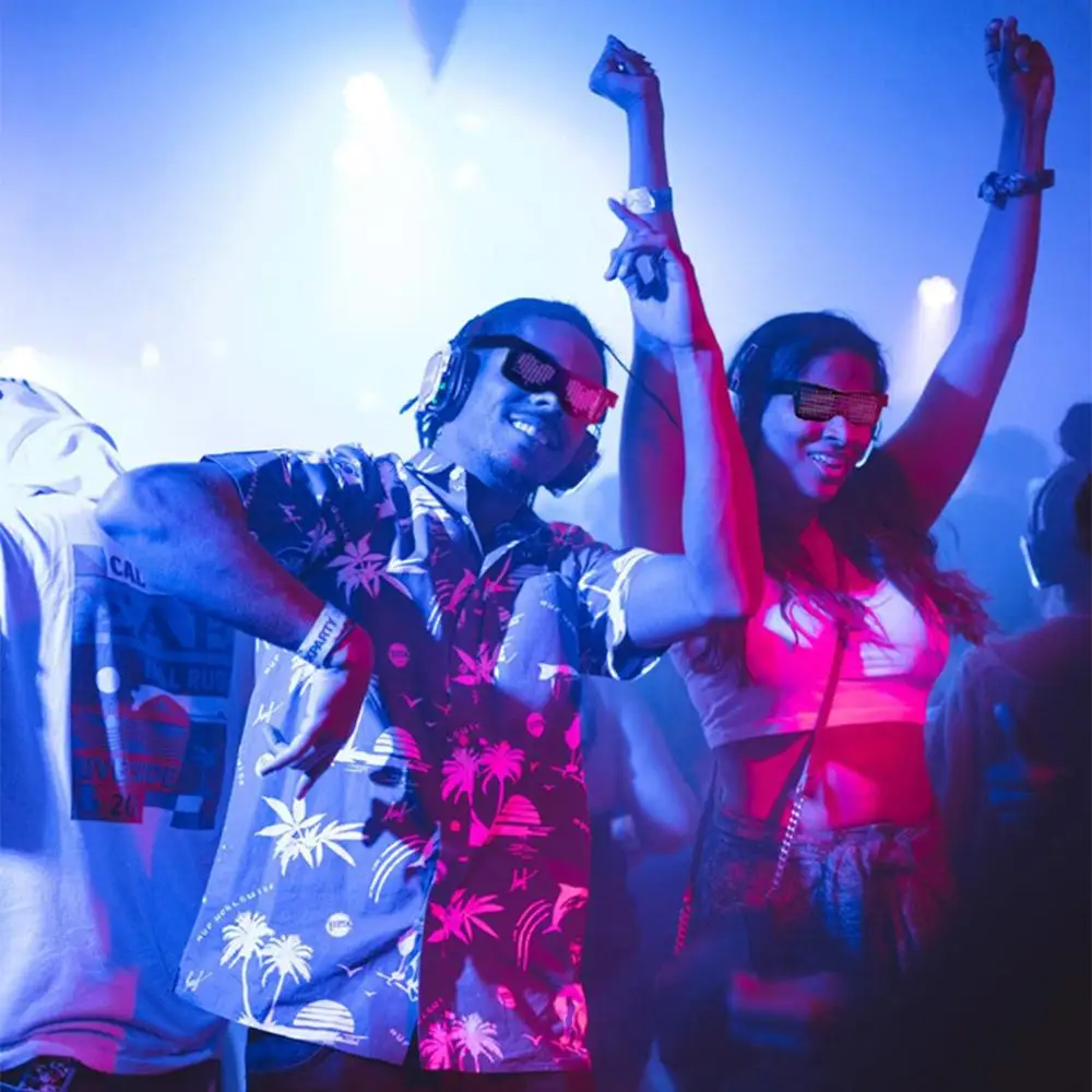 Светодиодные Солнцезащитные очки с Bluetooth беспроводное подключение к приложению