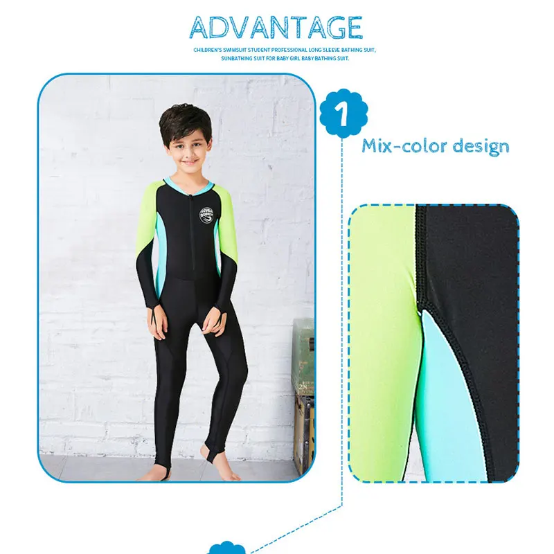 Гидрокостюмы Hisea из лайкры 0 5 мм для мальчиков и девочек цельнокроеный детский