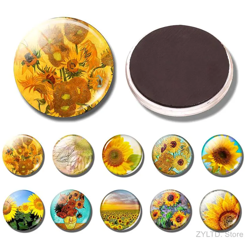 Подсолнух магнит на холодильник helianthus магниты кабошон доска для сообщений