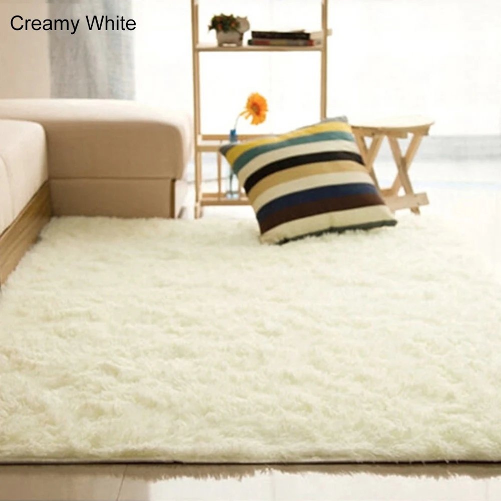 Creamy White 1pc Floor Carpet Mat Soft Anti-Skid Rug Rectangle Area Rug For Home Living Room Bedroom Home Garden - Цвет: Creamy White