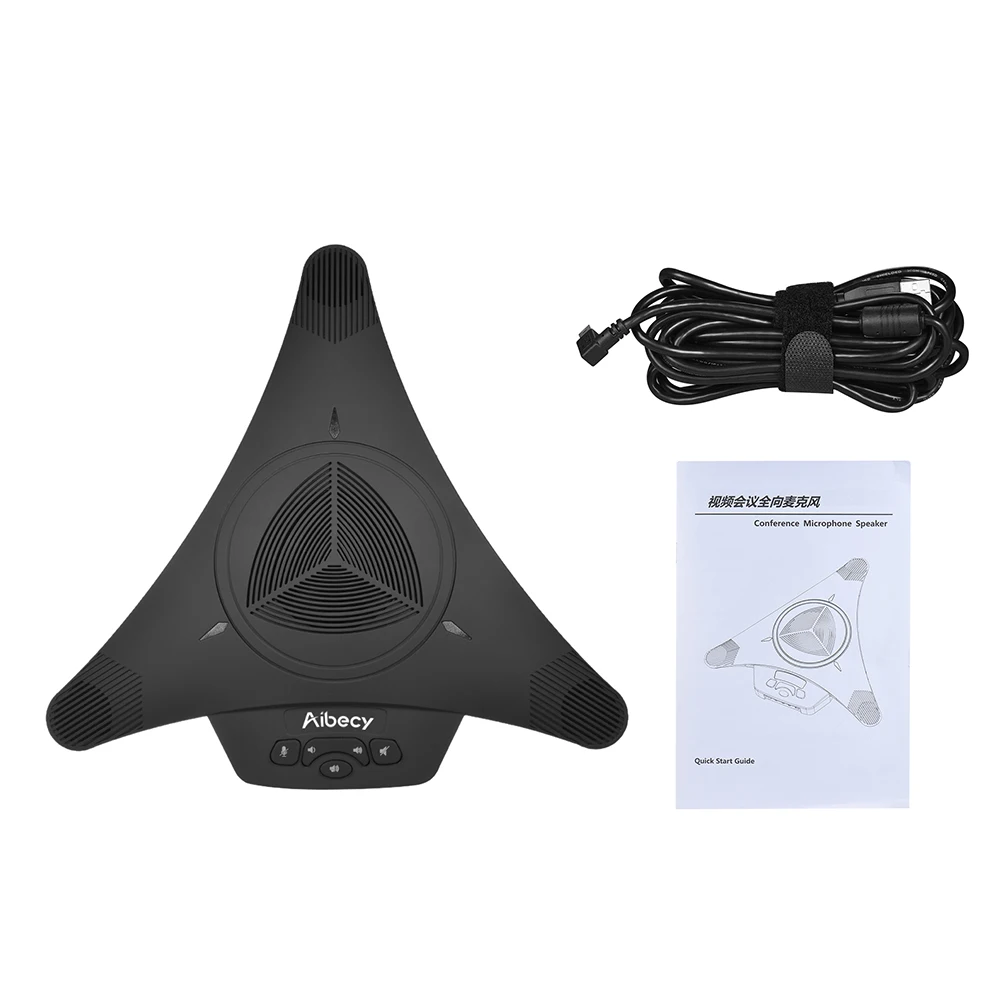 Высокомощный конденсаторный микрофон Aibecy для конференций динамик USB 360D Аудио