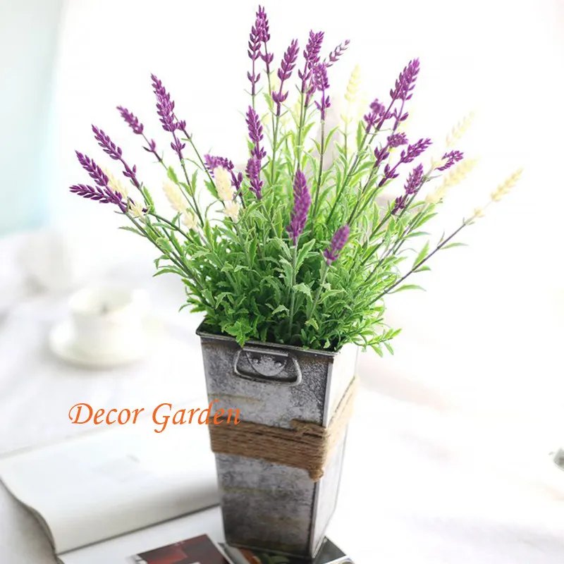 4Color Single Artificial Silk Lavender Lavandula Angustifolia Green Plant Grass For DIY Flower Bouquet Home Wedding Decoration | Дом и сад