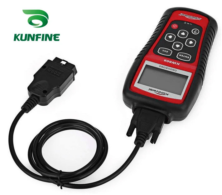 Автомобильный сканер KW808 OBDII считыватель кодов OBD2 многоязычный инструмент для