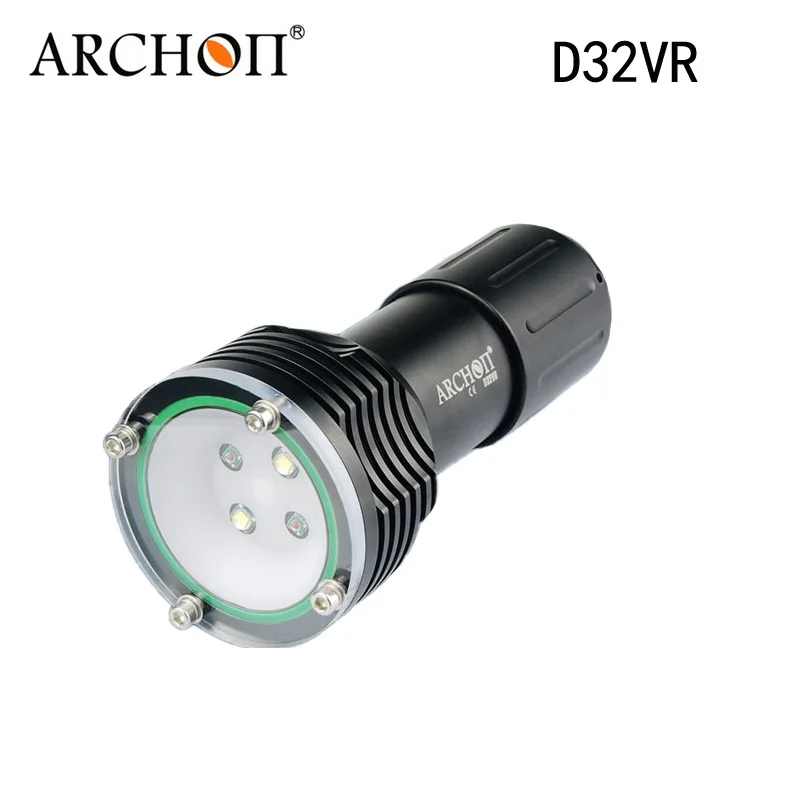 ARCHON D32VR 2* CREE XM-L U2 Дайвинг Flashight факел 60 м подводный 1400 люмен белый светодиодный видео с помощью 2 Батарея и Зарядное устройство
