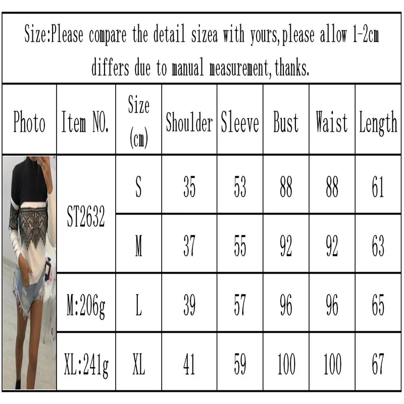 Модные с длинным рукавом ресниц кружево лоскутное пуловеры для женщин весна