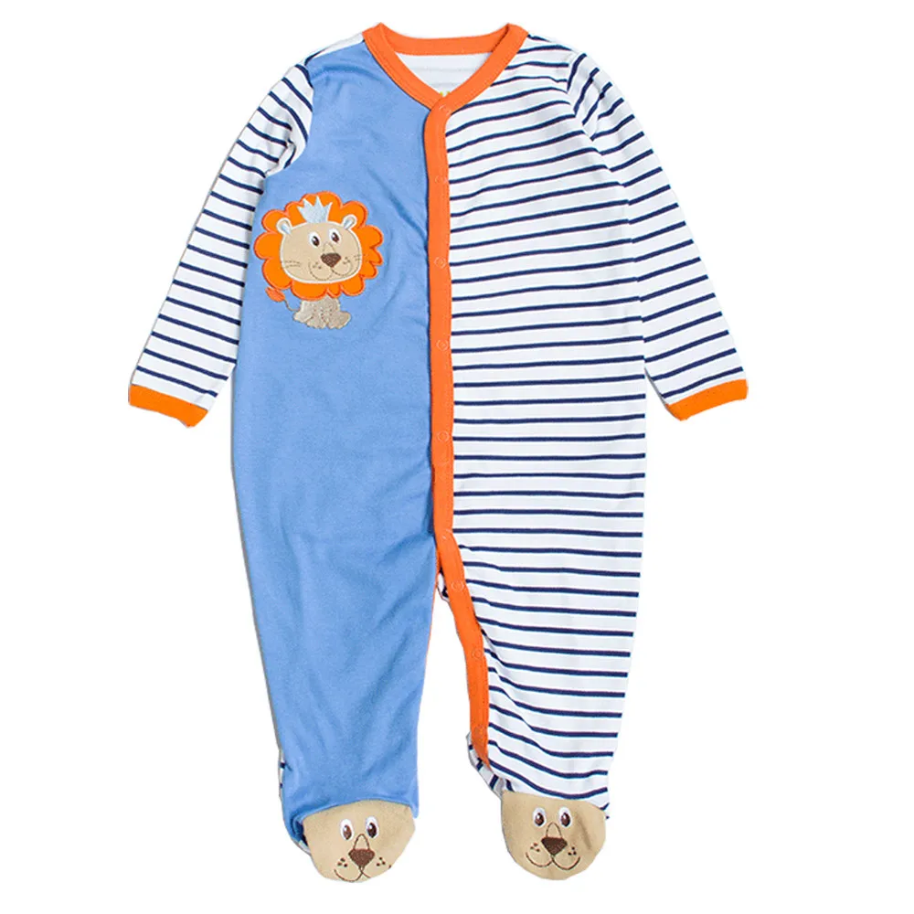 Новинка 2019 модный однобортный Детский комбинезон с круглым вырезом и длинными