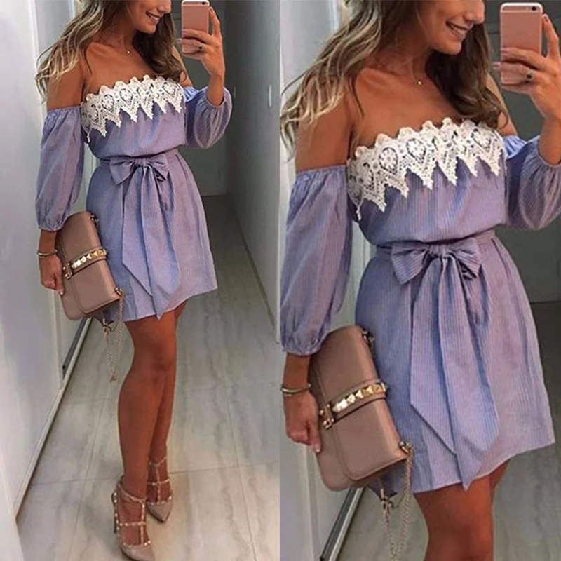 Женское мини платье EFINNY мягкое пляжное Клубное с открытыми плечами|clubwear dress|soft