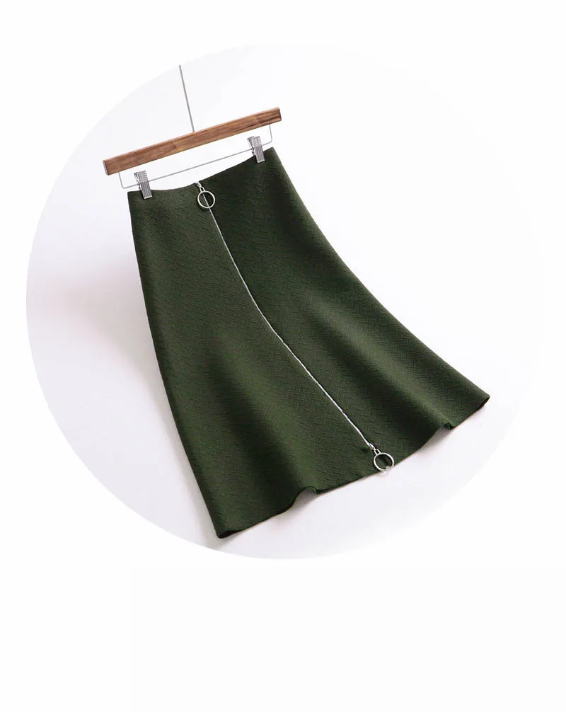 2019 новая Жаккардовая юбка трапециевидной формы с высокой талией для женщин