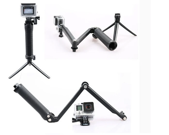 Go Pro 3 полосный монопод + штатив ручка Супер портативное волшебное крепление для