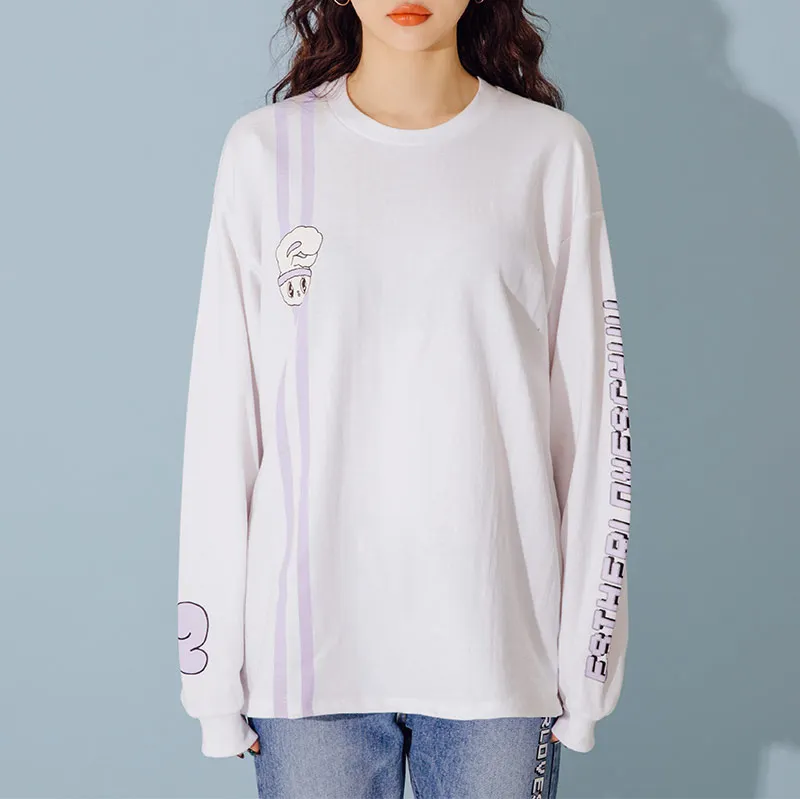 В Корейском стиле модные женские туфли пуловер Кофты письма печатаются