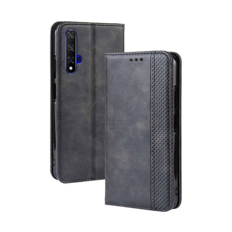 Чехол-книжка для huawei Honor 20 20 S, винтажный тонкий кожаный чехол-книжка на магните с подставкой для карт, мягкий чехол, роскошные сумки для мобильных телефонов