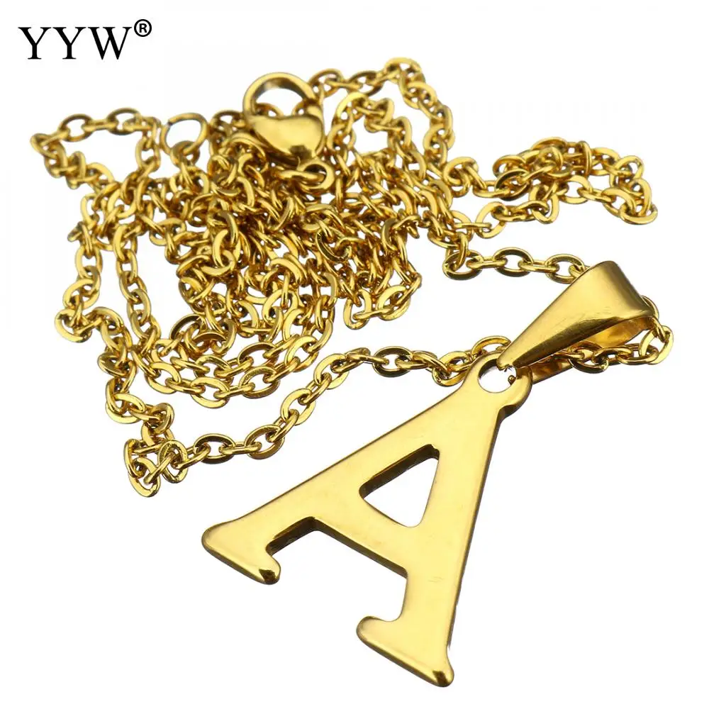 Колье чокер A Z ожерелья с подвесками в виде букв из нержавеющей стали массивное