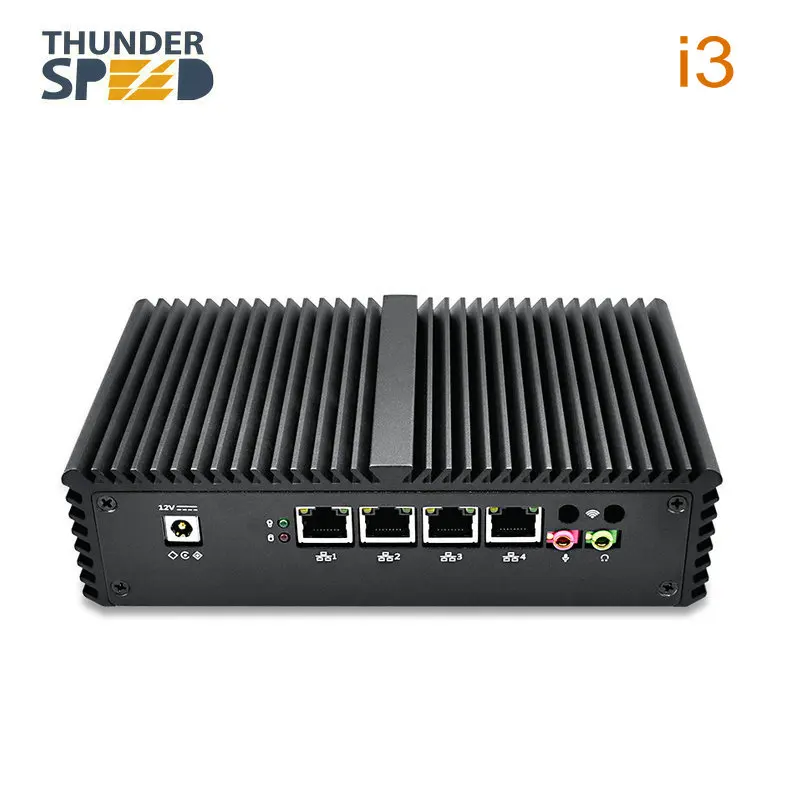 Новое поступление 4 порта LAN Мини ПК i3 i5 i7 1 * COM 2 Wifi антенна Intel 4005U микро компьютер