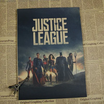 Винтажный бумажный Ретро аниме постер-Wonder Woman DC-poster cudi poster/Винтажный домашний Настенный декор - Цвет: Шоколад