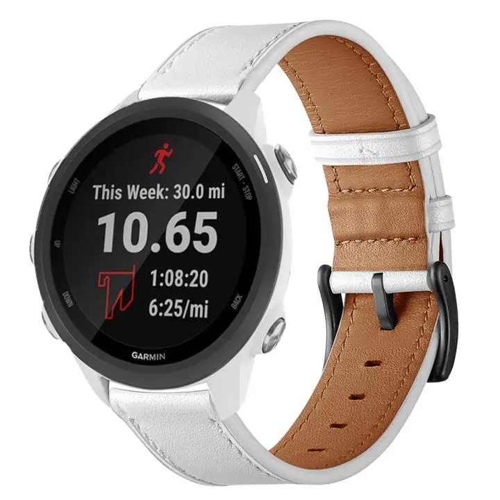 Ремешок из натуральной кожи для смарт часов Garmin Forerunner 245 /245 м|Смарт-аксессуары| |