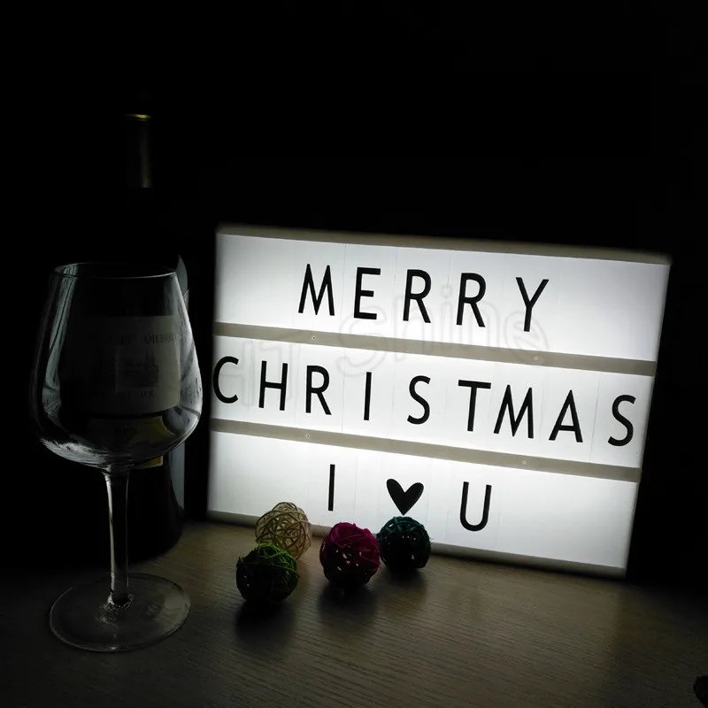 Батарея питание Кино tic Кино доска светодиодный свет A4 Letter Box DIY Знак Lightbox Таблица вечерние свадебные Новогоднее украшение