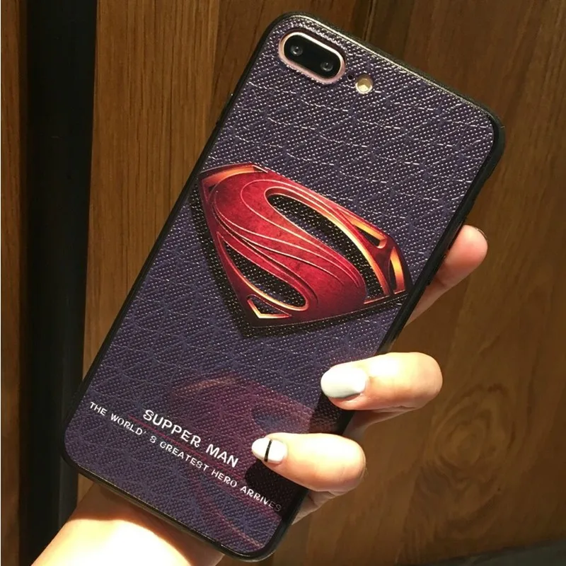 3D Рельеф Живопись чехол для iPhone X 8 7 плюс 6 6s TPU + PC Coque Супермен Человек-паук Капитан