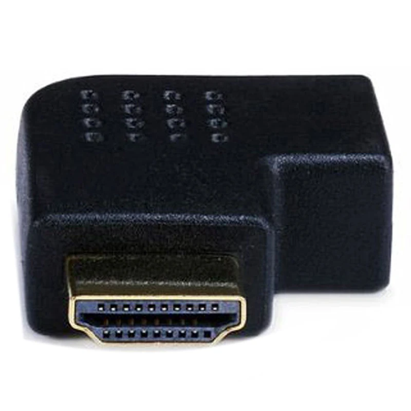 Позолоченный HDMI адаптер с прямым углом для порта (от мужчин до женщин) 90 градусов