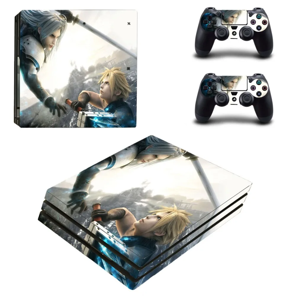 Наклейка Final Fantasy PS4 Pro для консоли PlayStation 4 и 2 контроллера Виниловая наклейка на