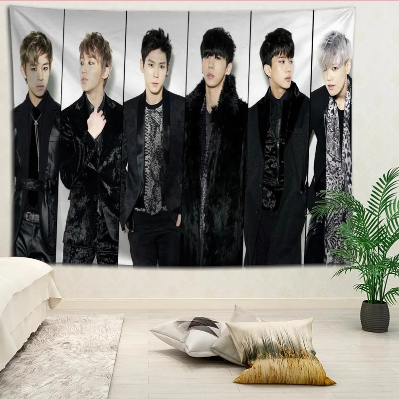 KPOP b. A. P гобелены Висячие ткани фон настенное покрытие спальни ремонт кровать украшение гобелен Пользовательский логотип - Цвет: 6