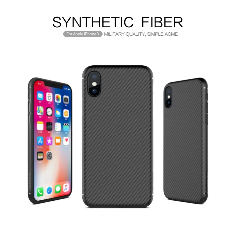 Nillkin Синтетический Чехол для телефона из углеродного волокна для apple iphone 11 Pro Max XS XR X 6 Plus Твердый чехол для iphone 7/8