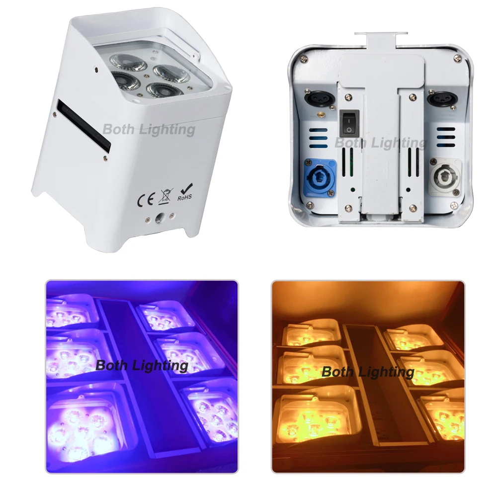 Светодиодный светильник Par Uplighting для свадьбы мощность аккумулятора 4x18 Вт RGBWA UV 6 в