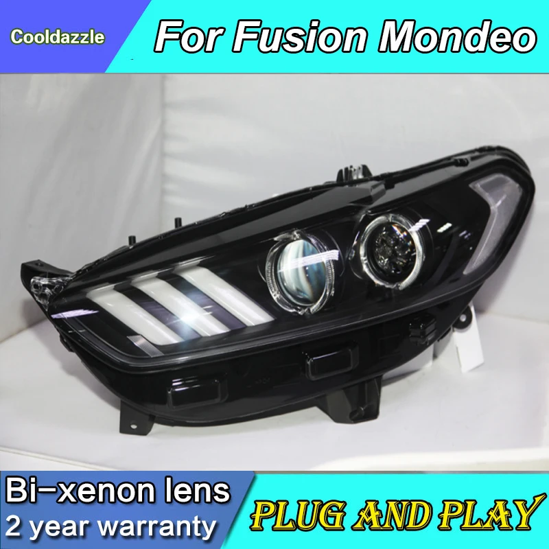 Титановые светодиодсветодиодный фары для FORD FUSION MONDEO с динамическим поворотом