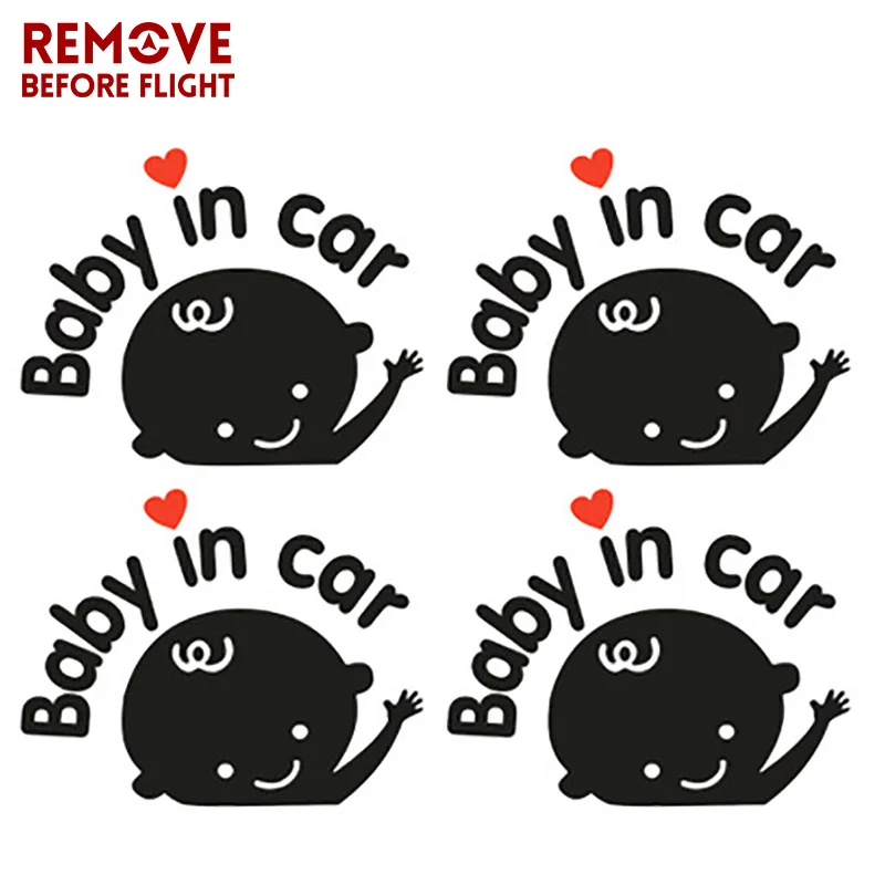 Машущий малыш в автомобиле машущий на борту защитный знак милая наклейка