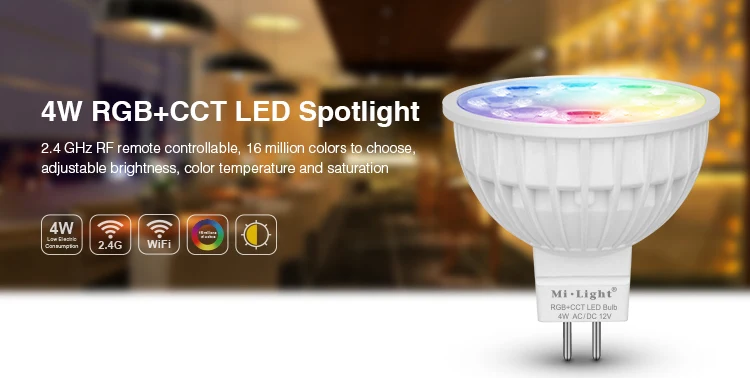 Milight 2,4G 4W 6W 9W 12W GU10 E27 MR16 RGB CCT RGBW RGBWW светодиодный светильник и 4-зонный Радиочастотный пульт дистанционного управления и Wifi управление ler iBox