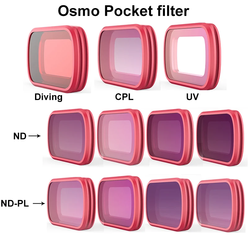 PGYTECH OSMO POCKET Light Red Snorkeling Filter Set(Pro) Diving for Pocket Gimbal Accessories DJI | Электроника