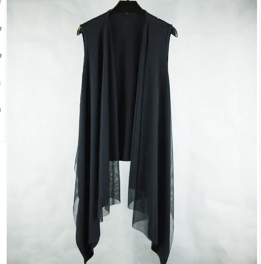 Корейская версия жилета для ночного клуба без рукавов кардиган длинный участок