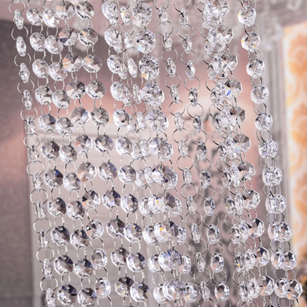 1 м/лот Восьмиугольные бусины кристально чистые цветные хромовые кольца для