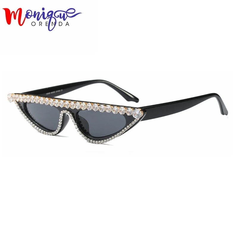 2019 Модные солнцезащитные очки женские кошачий глаз Роскошные милые маленькие с