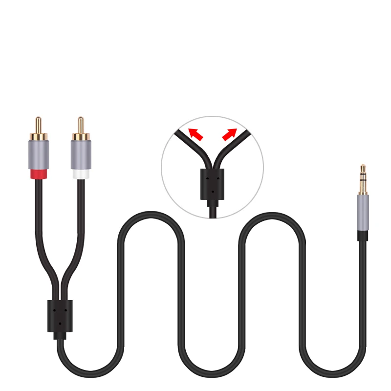 Aux RCA кабель 3 5 Jack 2 до мм SPDIF ВСПОМОГАТЕЛЬНЫЙ аудио-видео 2RCA HiFi дополнительный