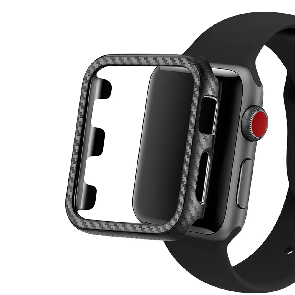 Тонкий противоударный чехол из углеродного волокна для Apple Watch 6 38/42 мм 40/44
