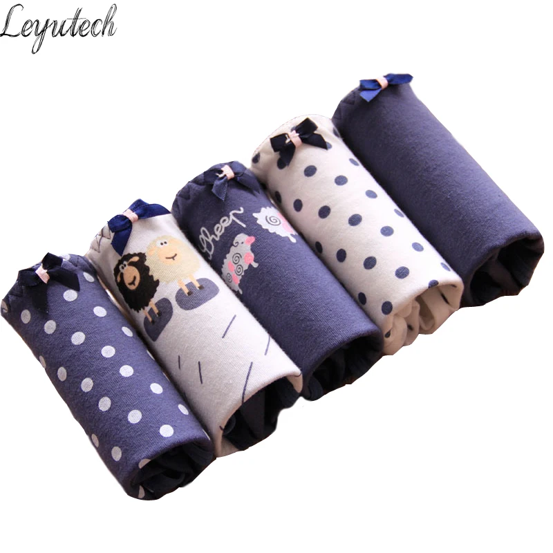 5 шт./лот нижнее белье женские трусики хлопковые трусы с принтом Culotte Femme
