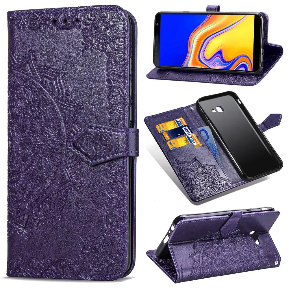Mandala Leather Flip Case For Samsung Galaxy J4 J6 J8 A6 A8 Plus A7 2018 S20 Ultra J2 Core A5 J3 J5 J7 2017 S6 S7 Edge S8 S9 Cover|Сумки для
