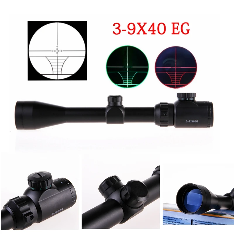 3 9x40 Тактический прицел с красным лазером двойной подсветкой Mil dot W/Rail Mount Pro