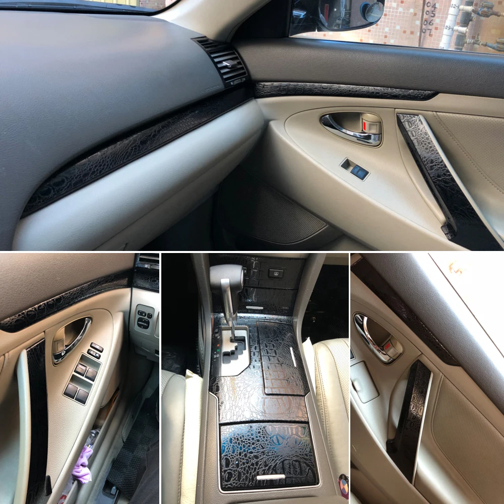 Для Toyota Camry XV40 2006-2011 внутренний центральный Управление Панель дверная ручка 5 мм Углеродистой волокно наклейки стайлинга автомобилей аксессуары