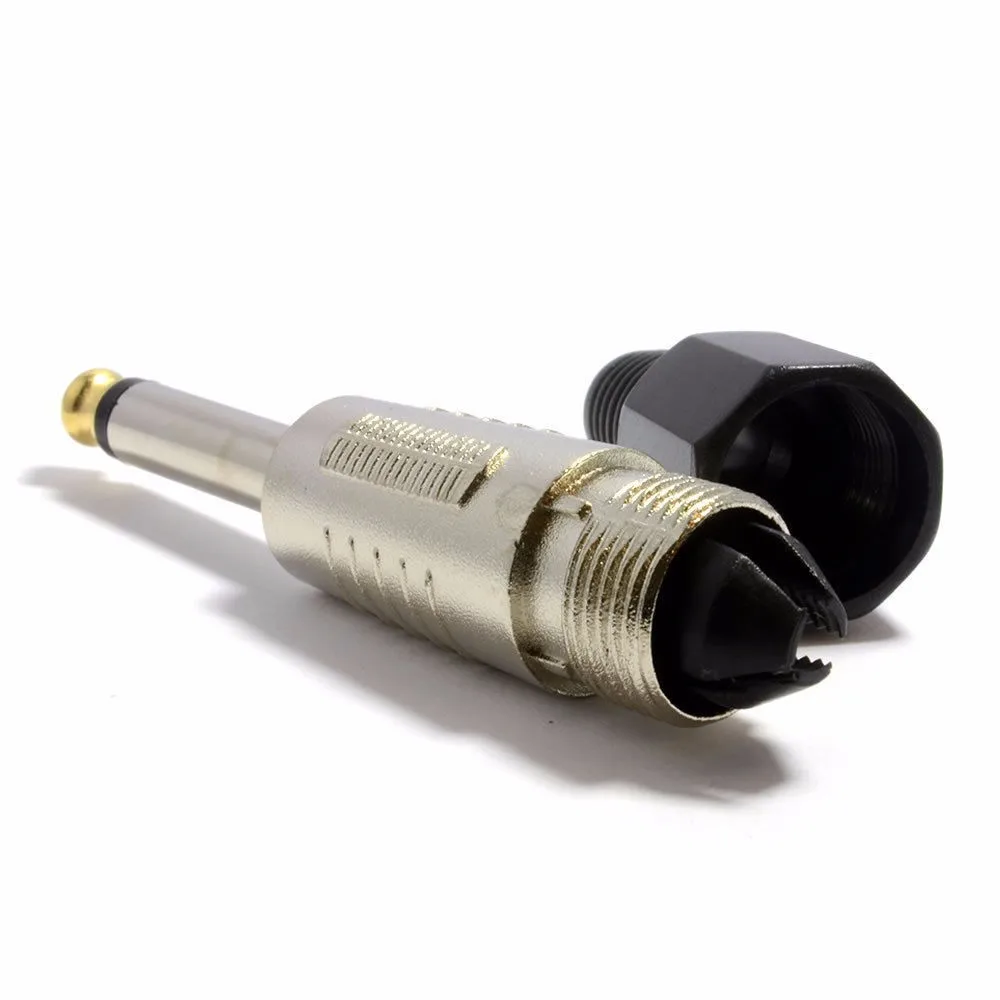 Золотистый наконечник аудио 6 35 мм 1/4 дюйма Профессиональный Металлический
