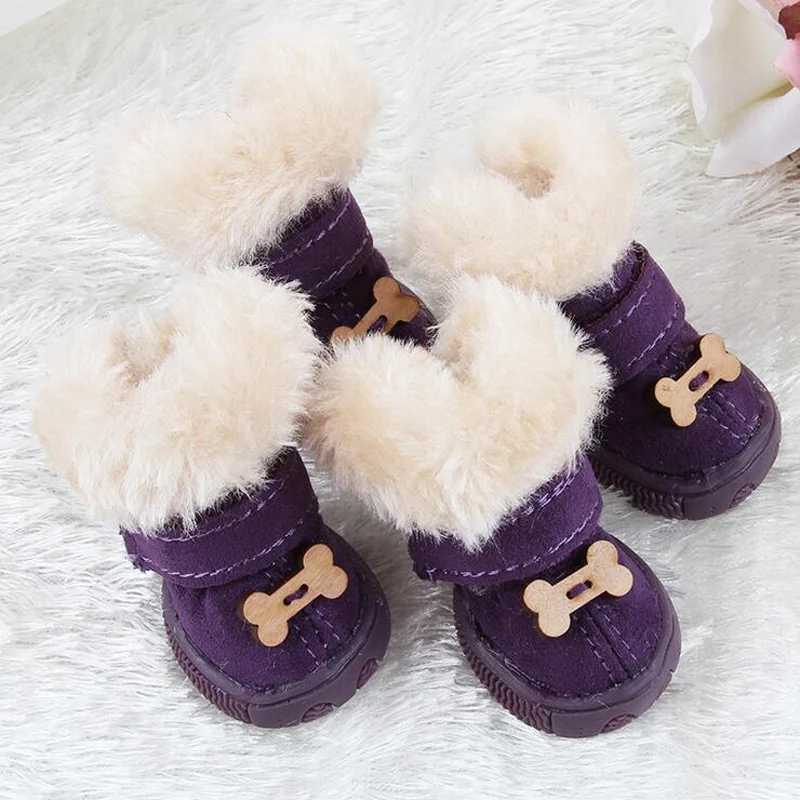 Новинка 4 шт./компл. хлопковая Обувь для собак нескользящая обувь нескользящие