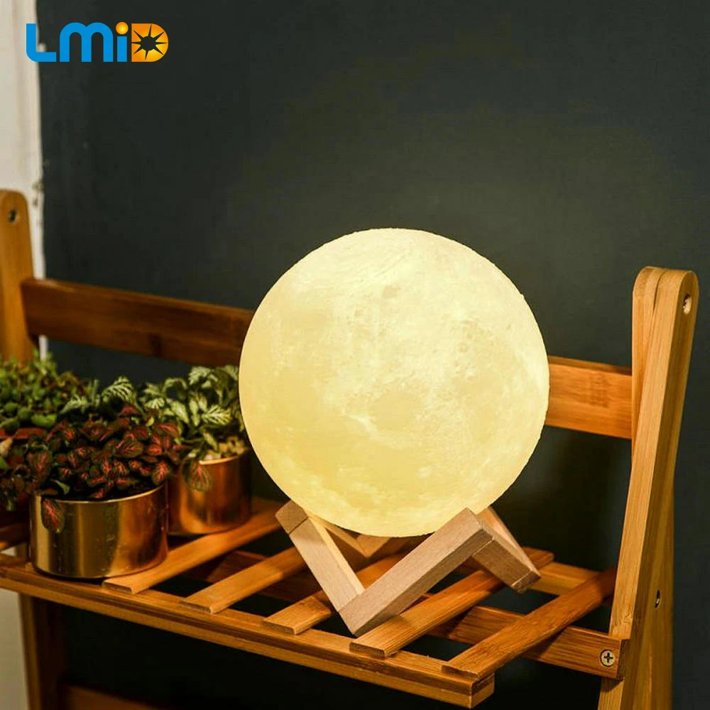 LMID 3D печать задний фон луна ночь лампы Красочный изменить сенсорный переключатель Usb Перезаряжаемые светодиодный ночной Светильник домашний декор креативный подарок