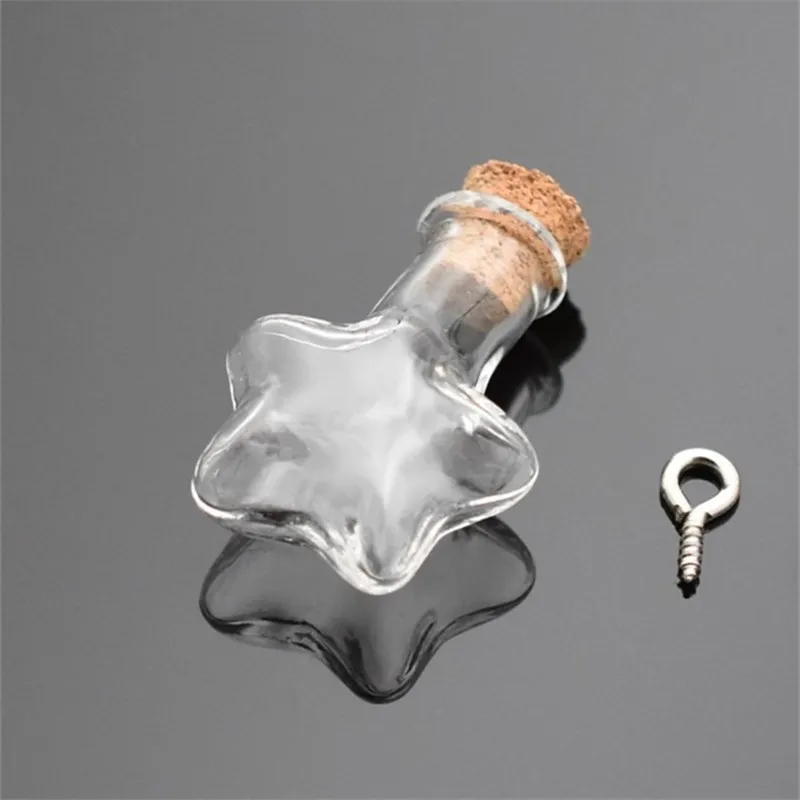 Мини стеклянная бутылка с подвеской 5 штук духи пробкой сосуд для эфирных масел