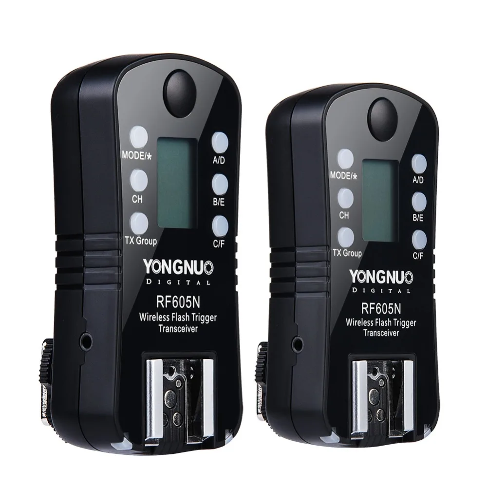 1 пара оригинальный RF 605N PYONGNUO 605 RF605 беспроводной триггер вспышки с ЖК дисплеем для