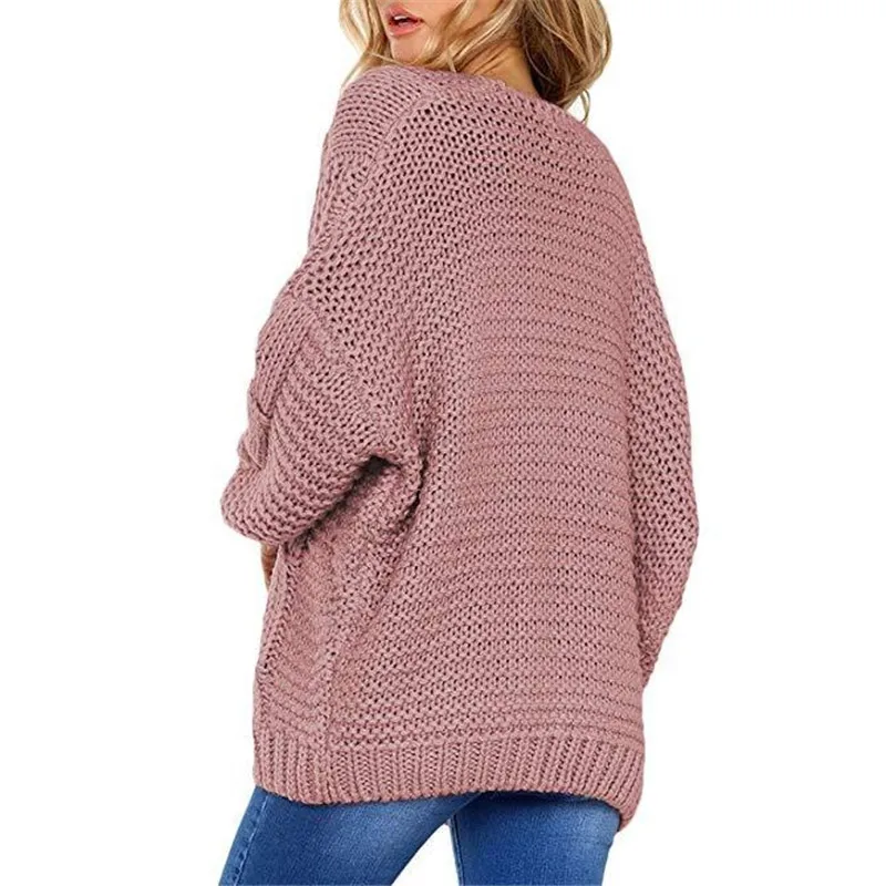 Повседневные свитера ручной вязки Свободный вязаный крючком кардиган с