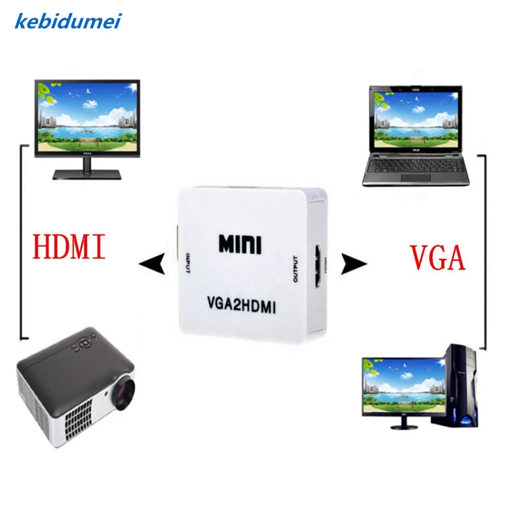 Kebidumei новинка 2019 года популярная мини лампа с аудио VGA HDMI 1080P переходник для